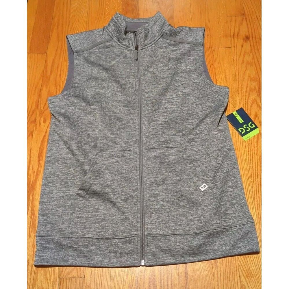 DSG New Sleeveless Zip‎ Up Vest Men's Size Medium Heather Grey